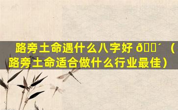 路旁土命遇什么八字好 🌴 （路旁土命适合做什么行业最佳）